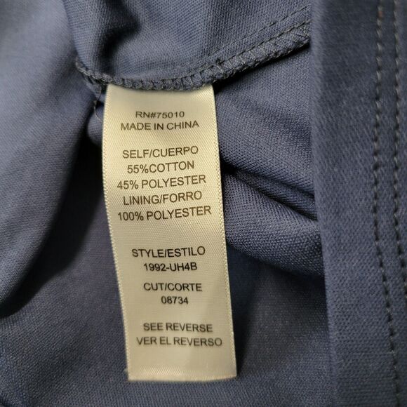 Jodi Kristopher Off The Shoulder Dress Womens M Blue Striped 3/4 Slit Sleeves - Picture 11 of 13